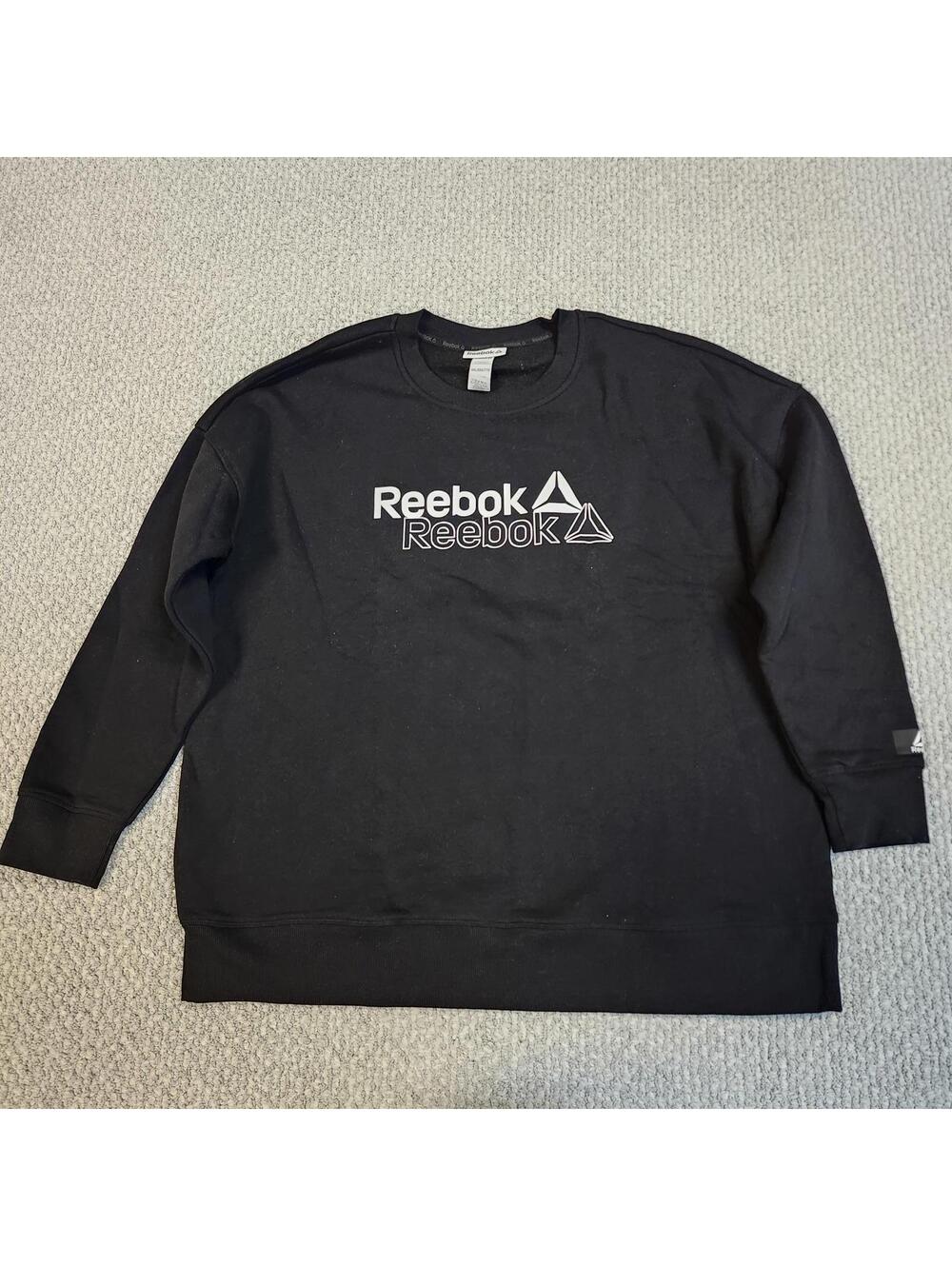 Reebok Sweatshirt Women’s Black White Long Sleeve Pullover Size XXL